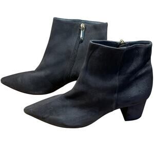 L’agence Jeanne Suede Bootie Charcoal Size 39.5 (US 9.5) Pointed Toe Boots NWOB